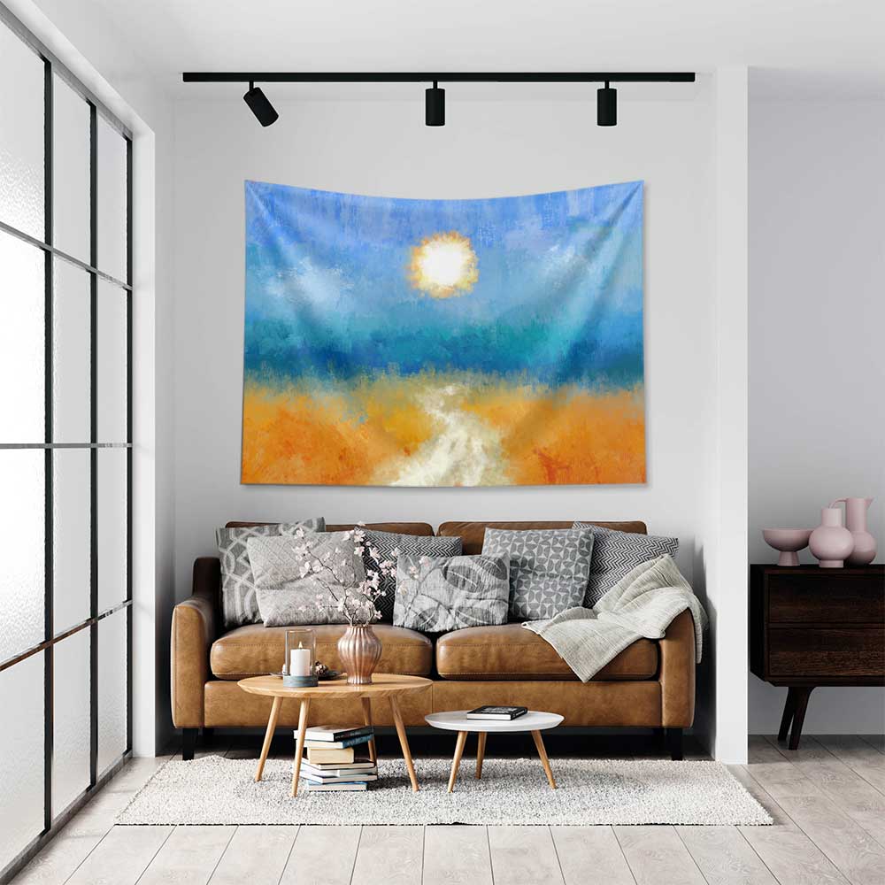 Güneşli Soyut Manzara Duvar Örtüsü 4423