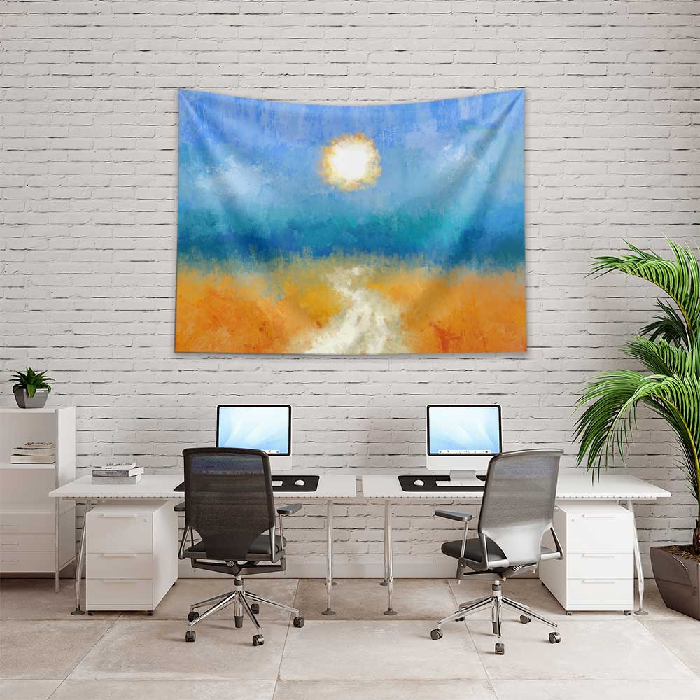 Güneşli Soyut Manzara Duvar Örtüsü 4423