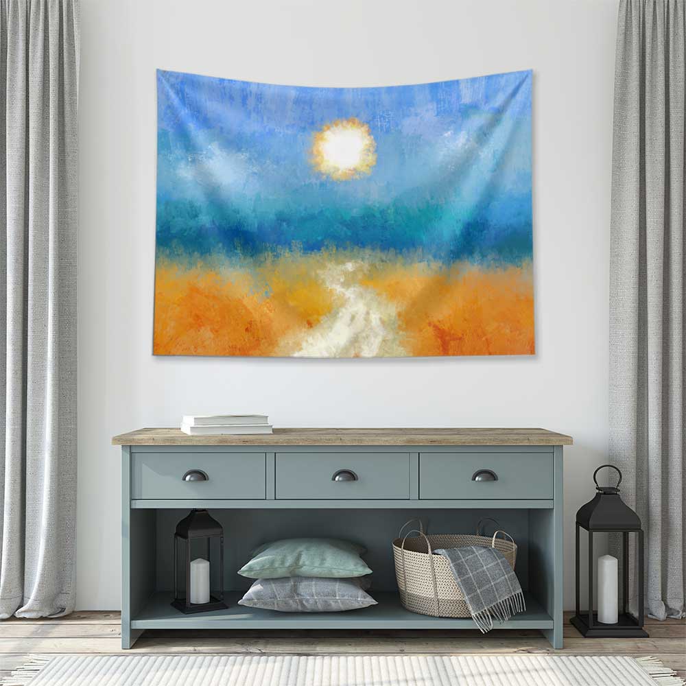 Güneşli Soyut Manzara Duvar Örtüsü 4423