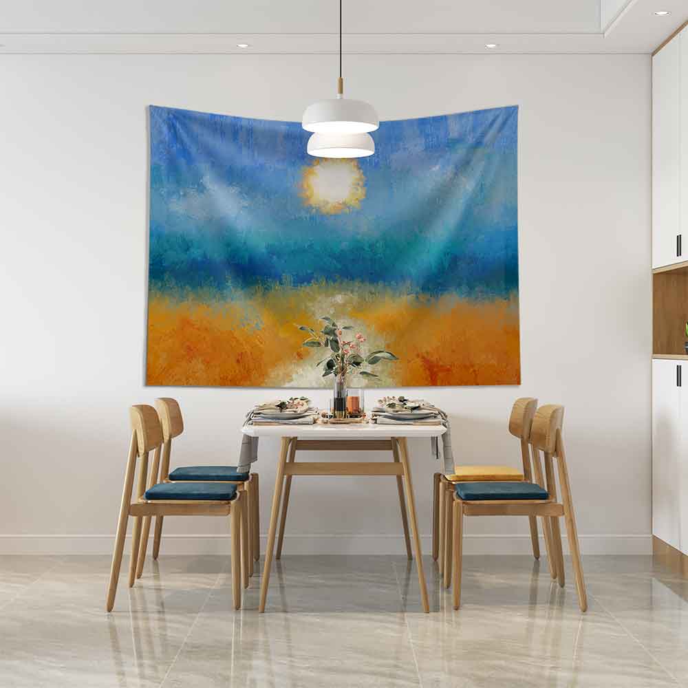 Güneşli Soyut Manzara Duvar Örtüsü 4423