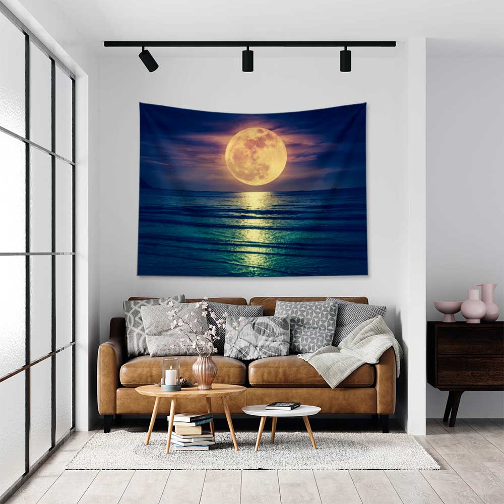 duvar-ortuleri-4425-01 Dolunay Deniz Manzarası Duvar Örtüsü 4425