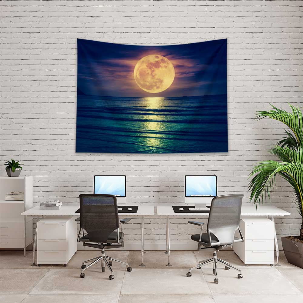 duvar-ortuleri-4425-02 Dolunay Deniz Manzarası Duvar Örtüsü 4425