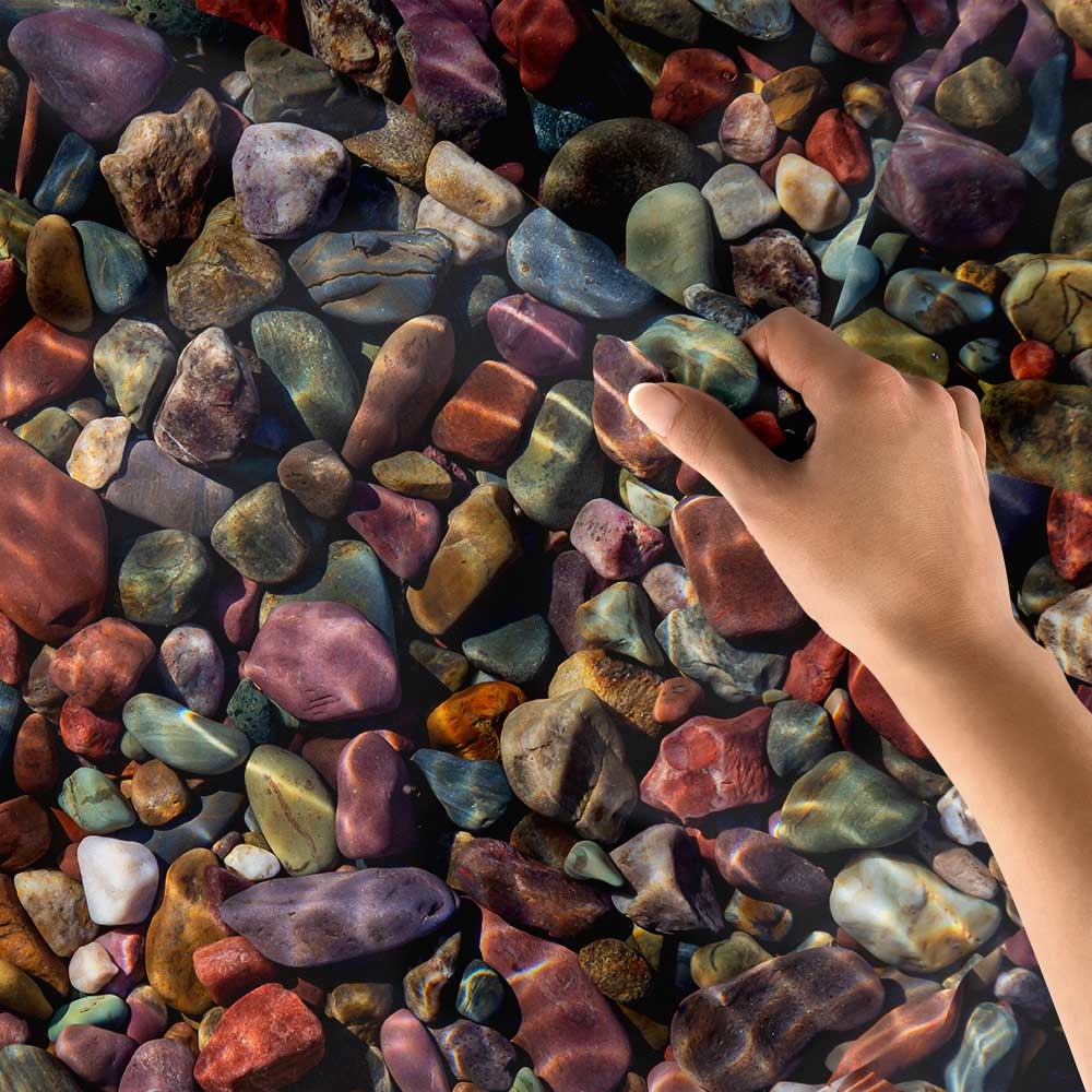 Çok Renkli Deniz Çakıl Taşları Desenli Duvar Örtüsü 4632