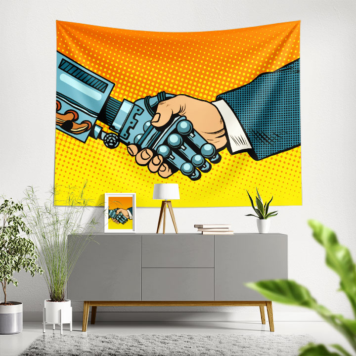 duvar-ortuleri-5491-00 Robotik Tokalaşma Tasarımlı Duvar Örtüsü 5491