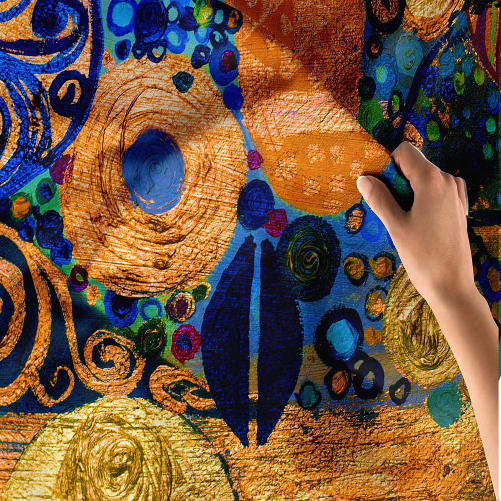 Altın Spiral Soyut Duvar Örtüsü 4177