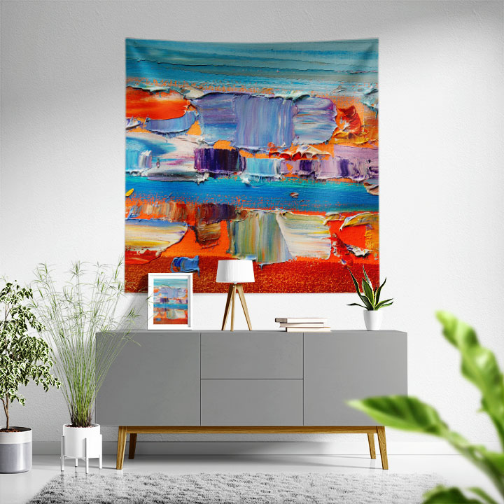 Renkli Soyut Sanat Duvar Örtüsü 4178