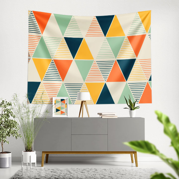 Modern Üçgen Desenli Geometrik Duvar Örtüsü 4196