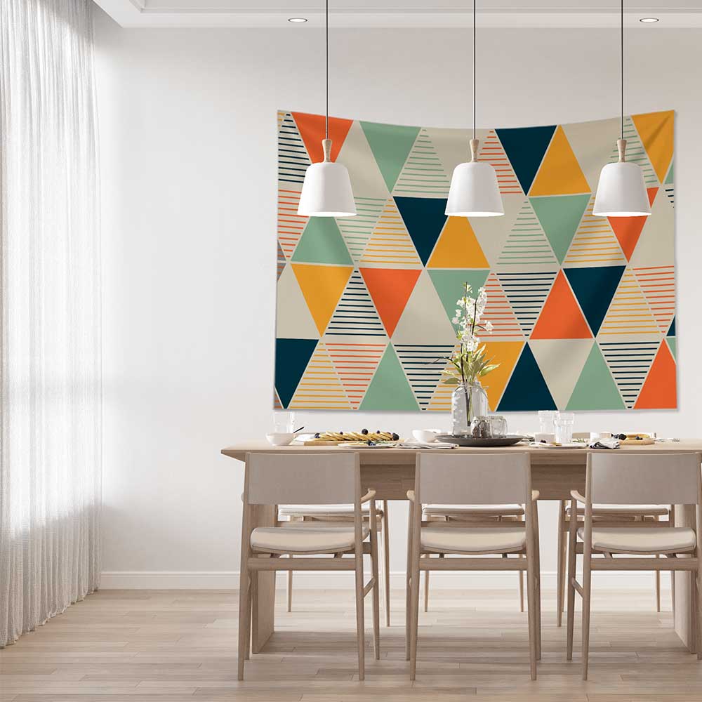 Modern Üçgen Desenli Geometrik Duvar Örtüsü 4196