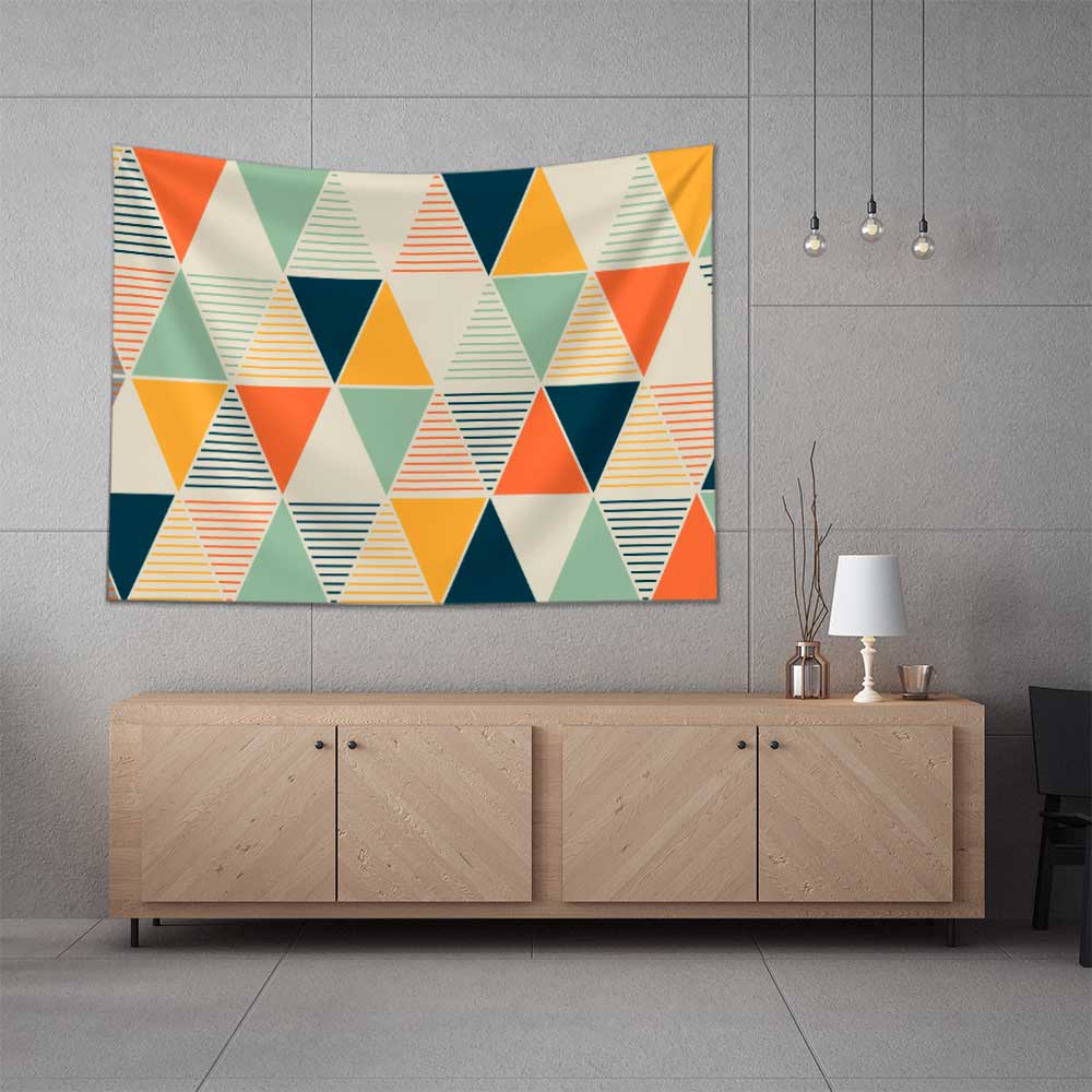 Modern Üçgen Desenli Geometrik Duvar Örtüsü 4196