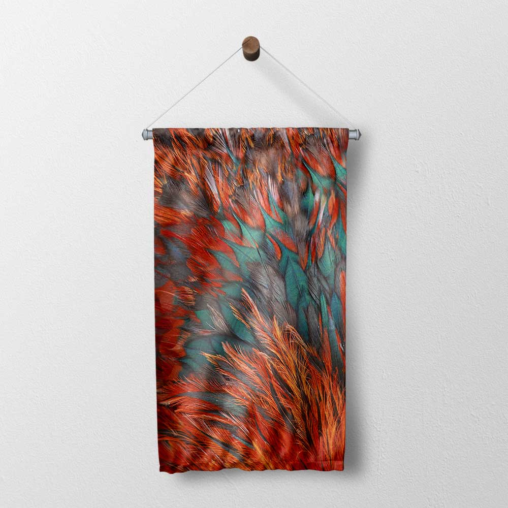 Kızıl Enerji Soyut Sanat Duvar Flaması 4198