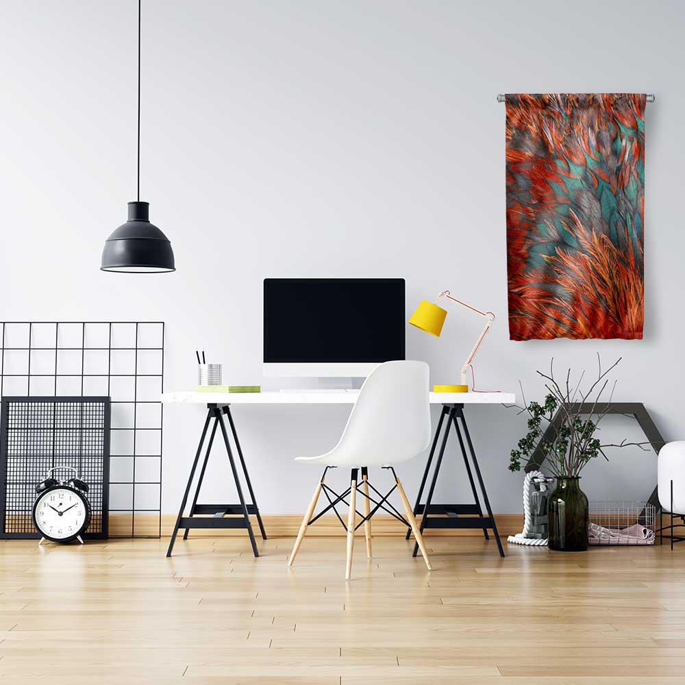 Kızıl Enerji Soyut Sanat Duvar Flaması 4198