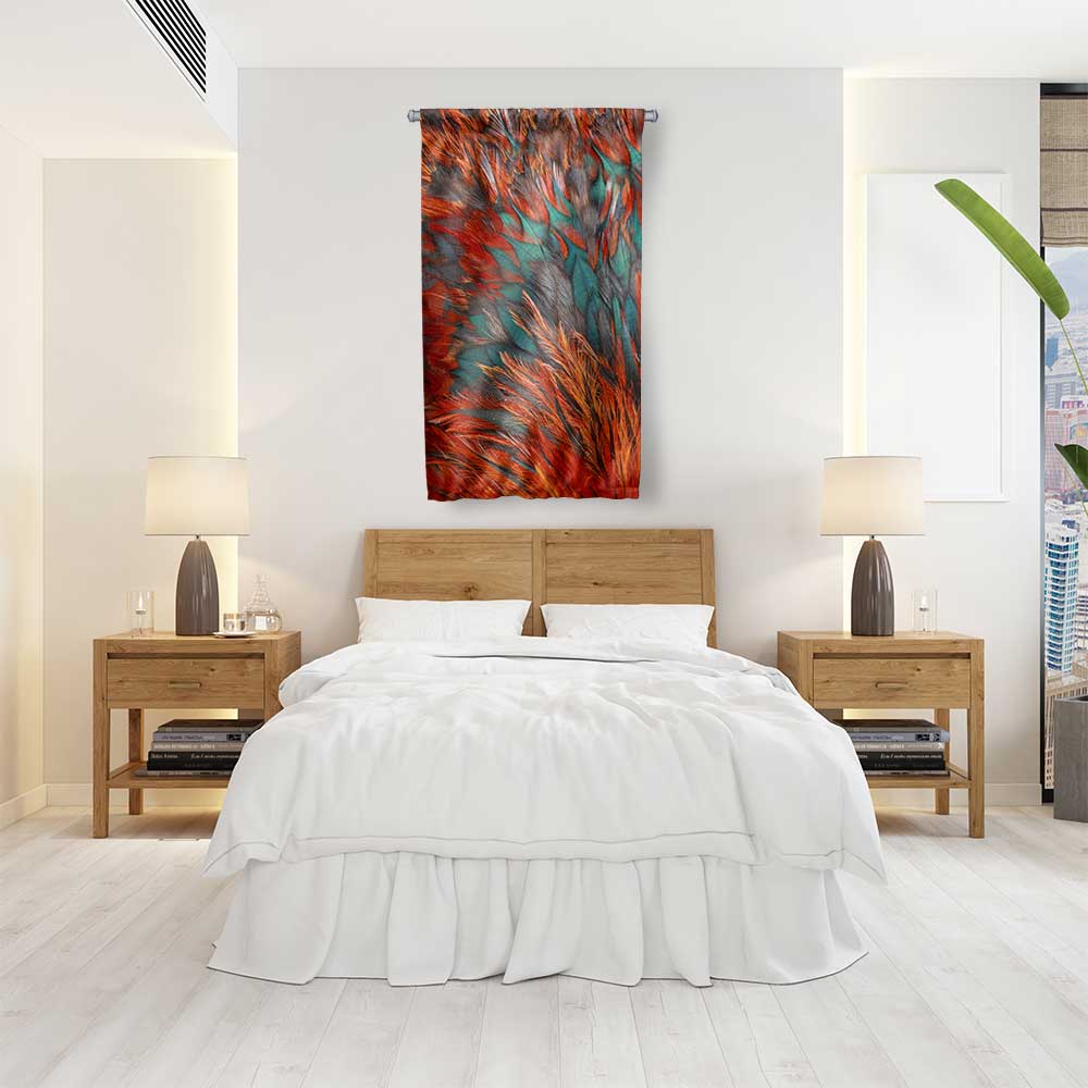 Kızıl Enerji Soyut Sanat Duvar Flaması 4198