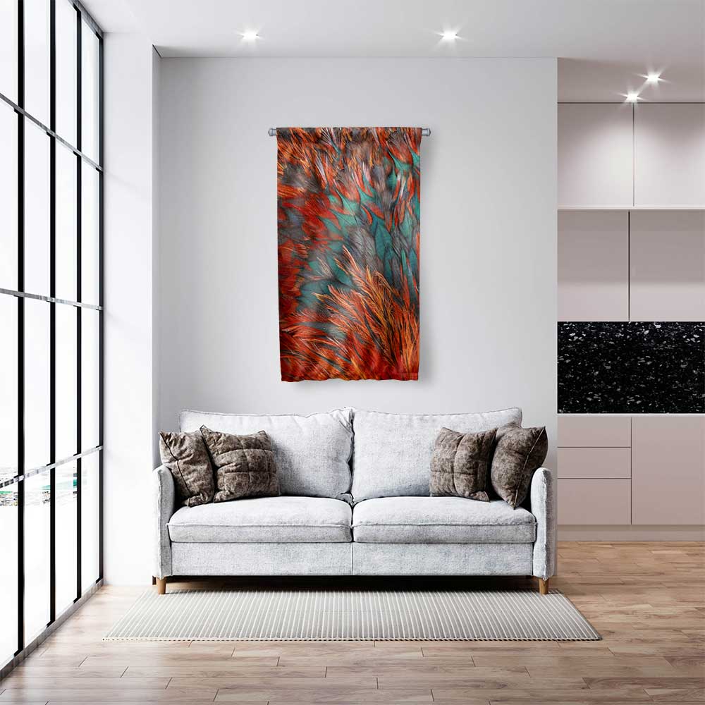 Kızıl Enerji Soyut Sanat Duvar Flaması 4198