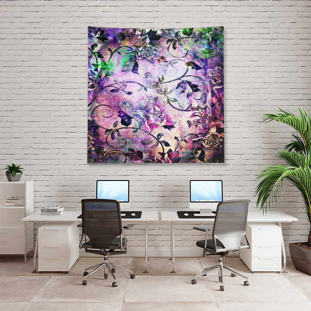 Soyut Çiçek Desenli Sanatsal Botanik Duvar Örtüsü Kumaş Baskı 4294