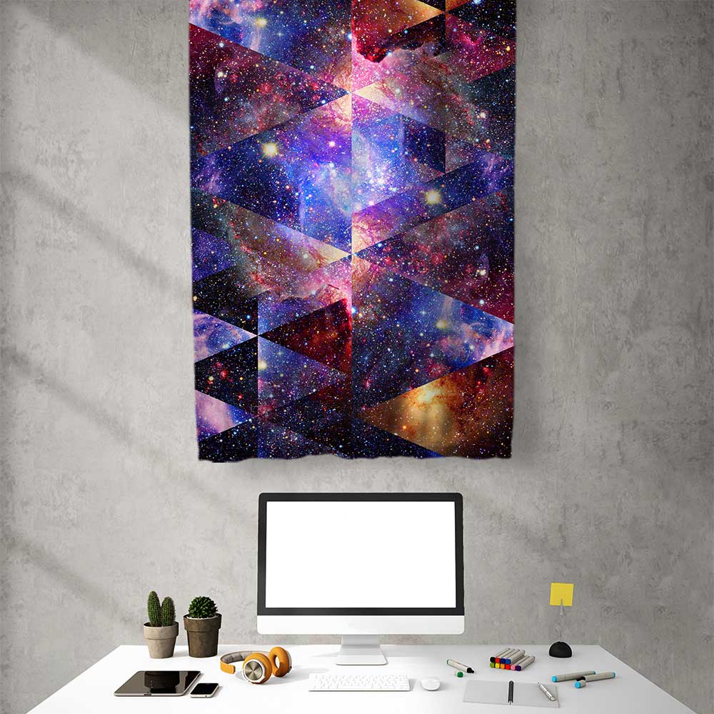 Geometrik Galaksi Uzay Desenli Duvar Flaması 4368