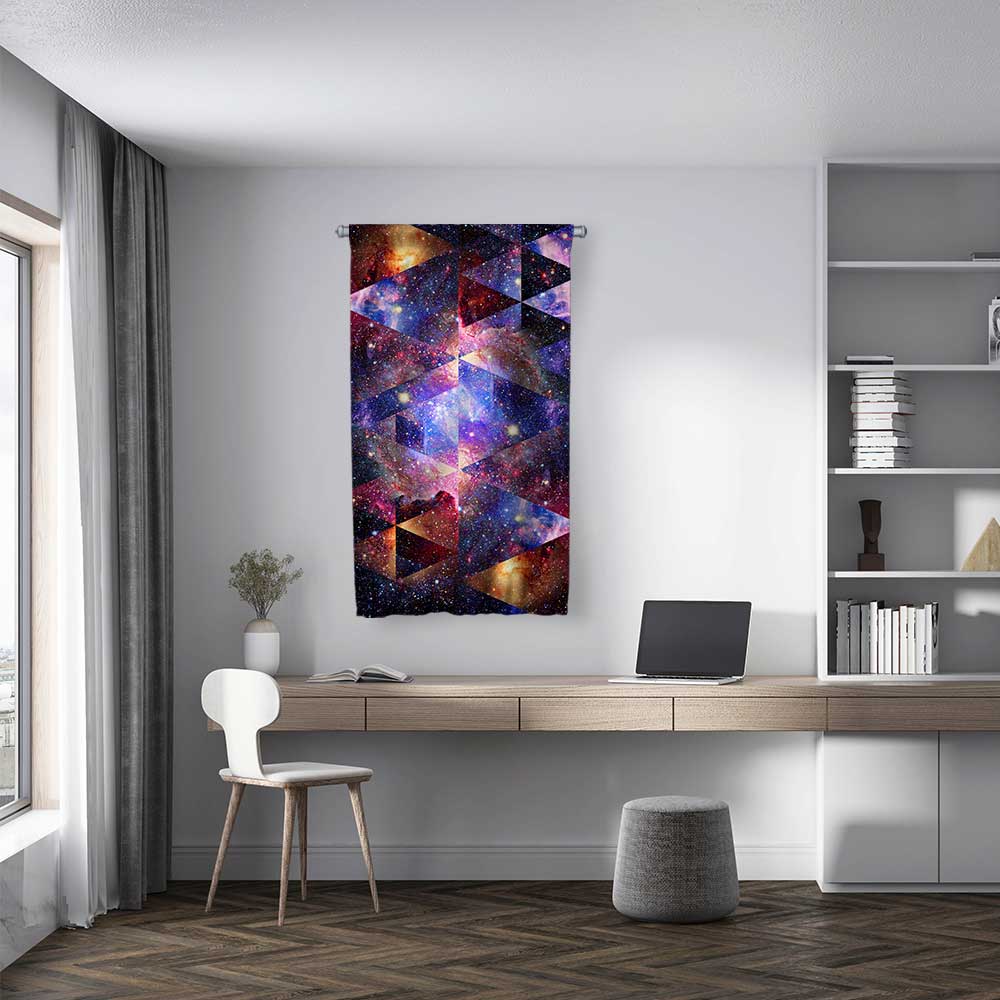 Geometrik Galaksi Uzay Desenli Duvar Flaması 4368