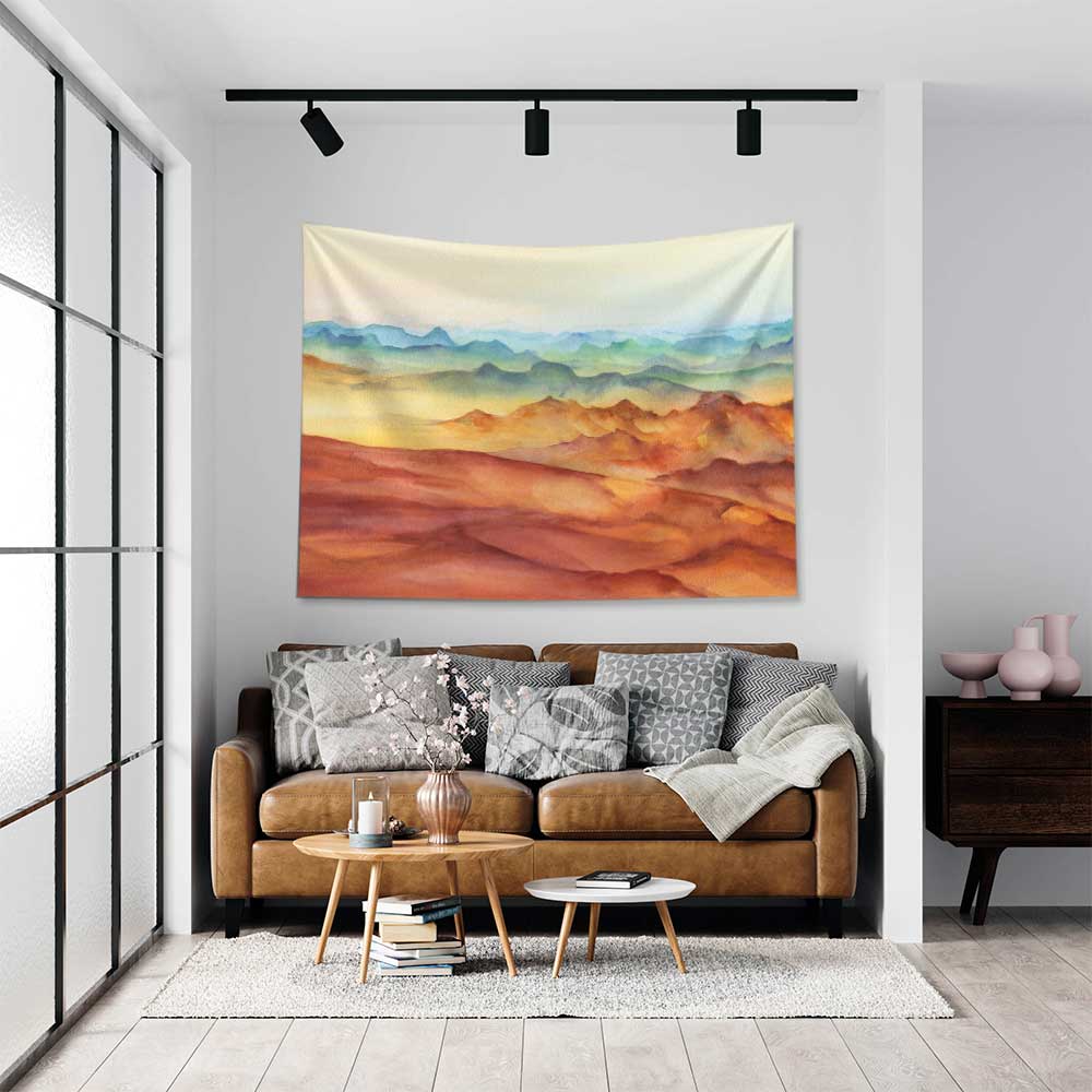 Pastel Çöl Katmanları Manzara Duvar Örtüsü 4427