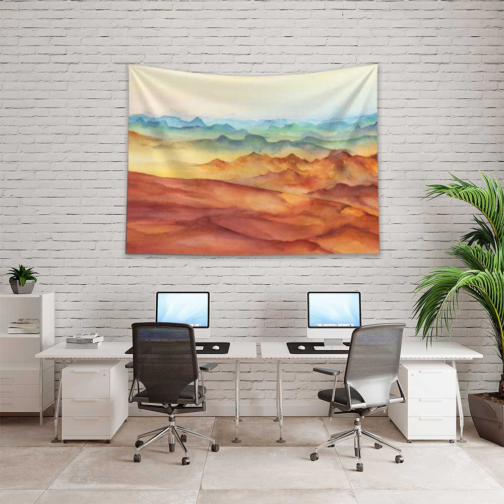 Pastel Çöl Katmanları Manzara Duvar Örtüsü 4427