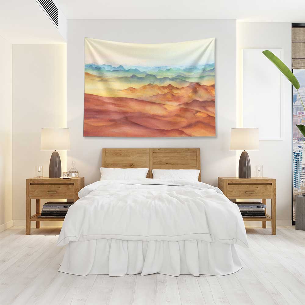 Pastel Çöl Katmanları Manzara Duvar Örtüsü 4427