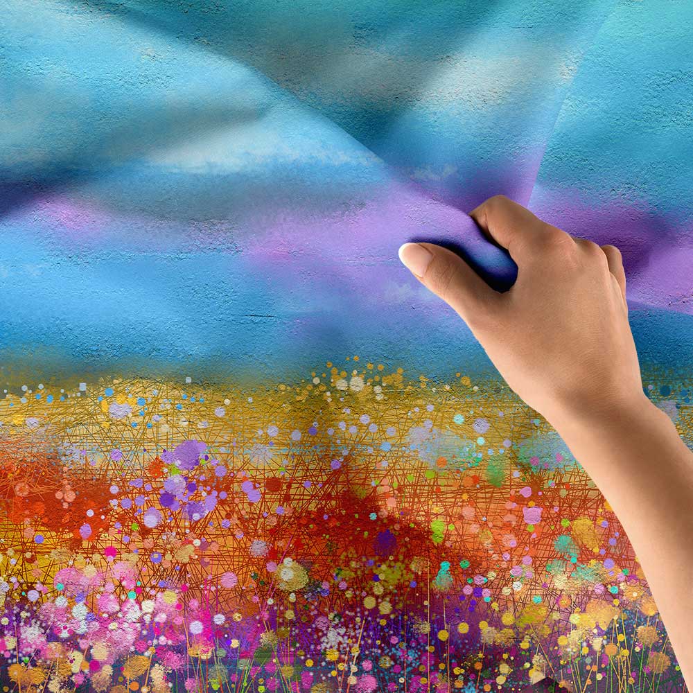 Renkli Çiçek Tarlası Soyut Manzara Duvar Örtüsü 4429