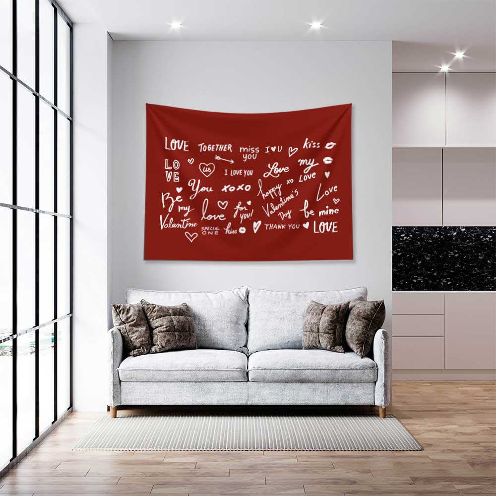 Love Yazılı Romantik Duvar Örtüsü 4524