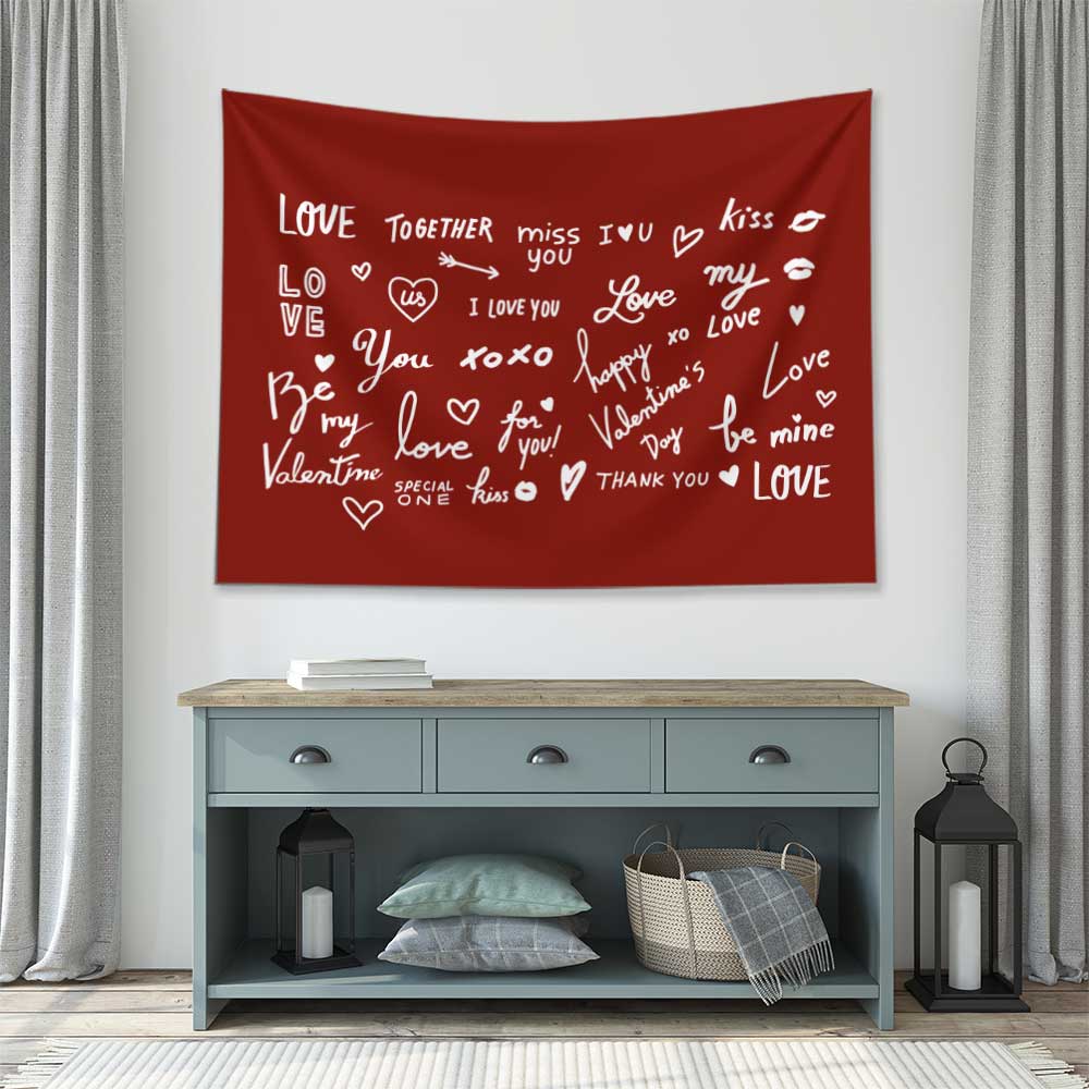 Love Yazılı Romantik Duvar Örtüsü 4524