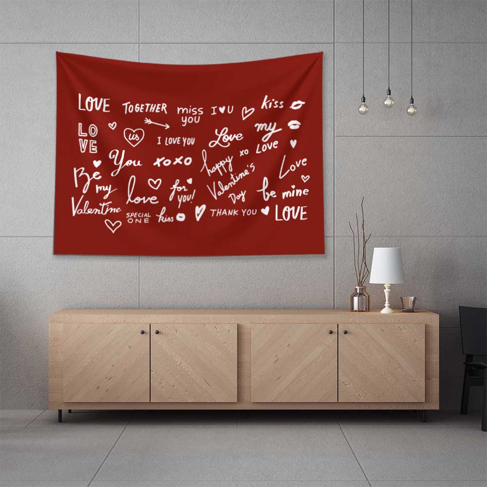 Love Yazılı Romantik Duvar Örtüsü 4524