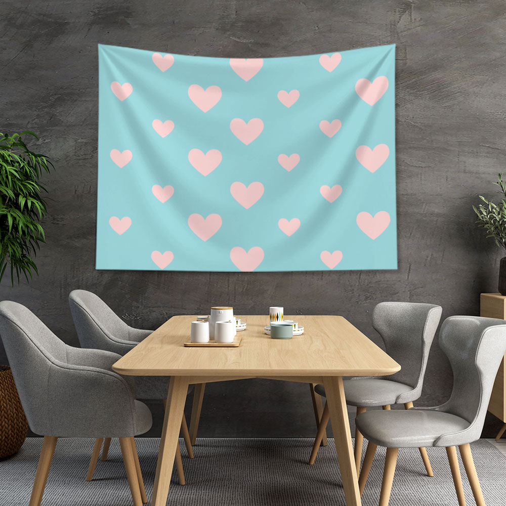 Pastel Kalp Desenli Duvar Örtüsü 4528