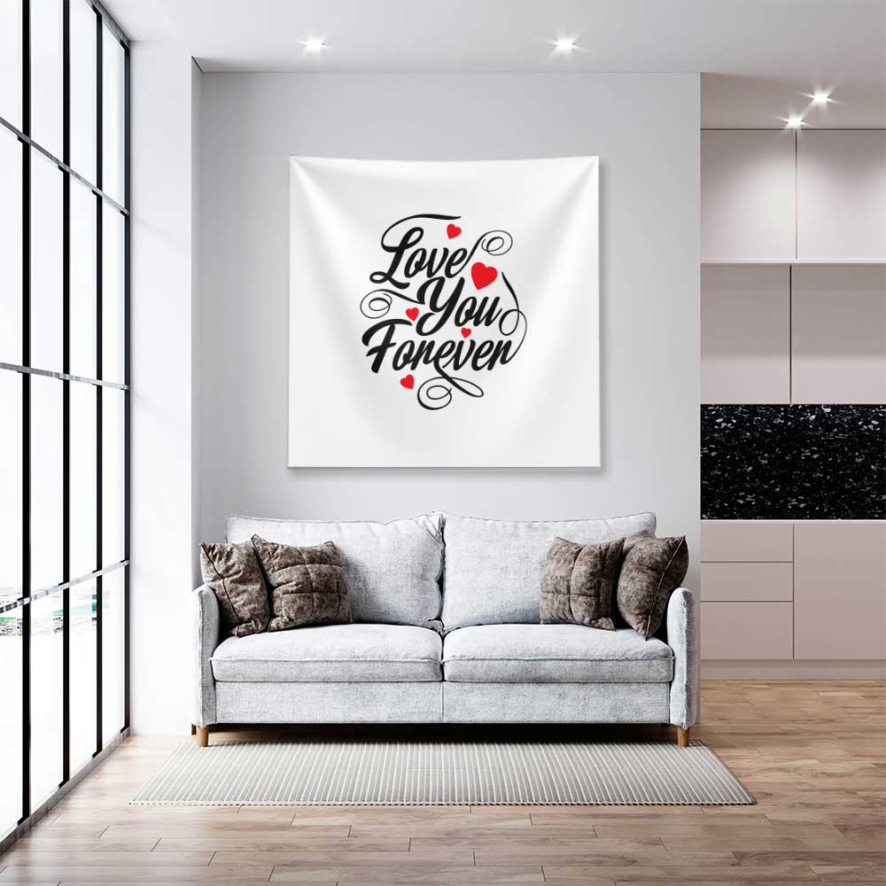 Love You Forever Yazılı Duvar Örtüsü 4535