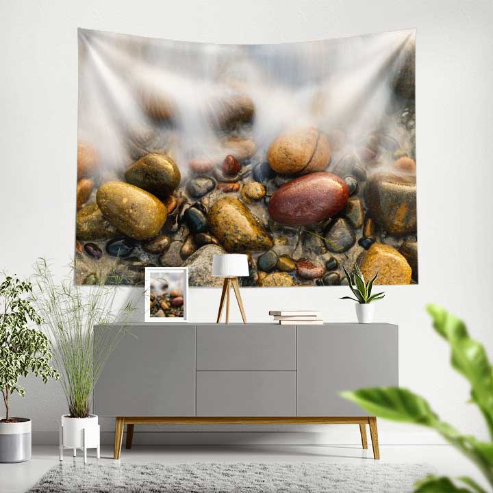 Doğal Deniz Çakıl Taşları Desenli Duvar Örtüsü 4631