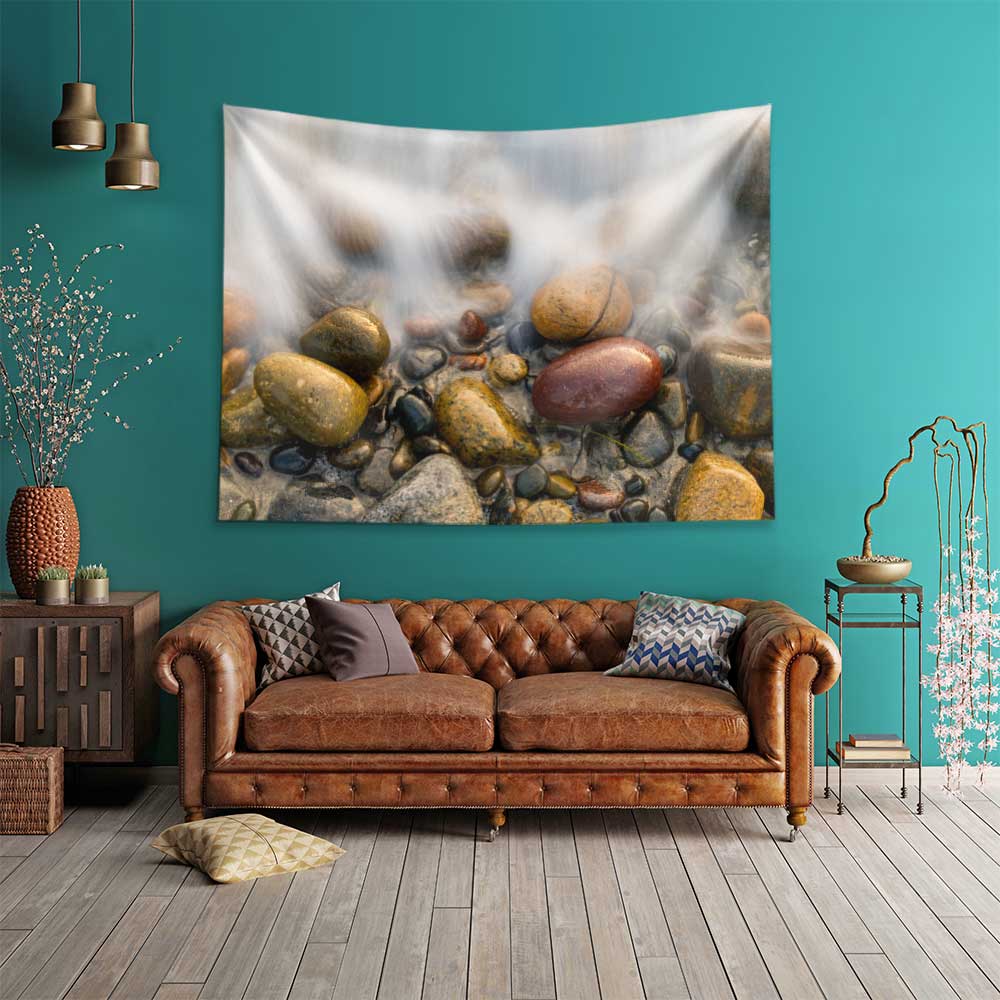 Doğal Deniz Çakıl Taşları Desenli Duvar Örtüsü 4631