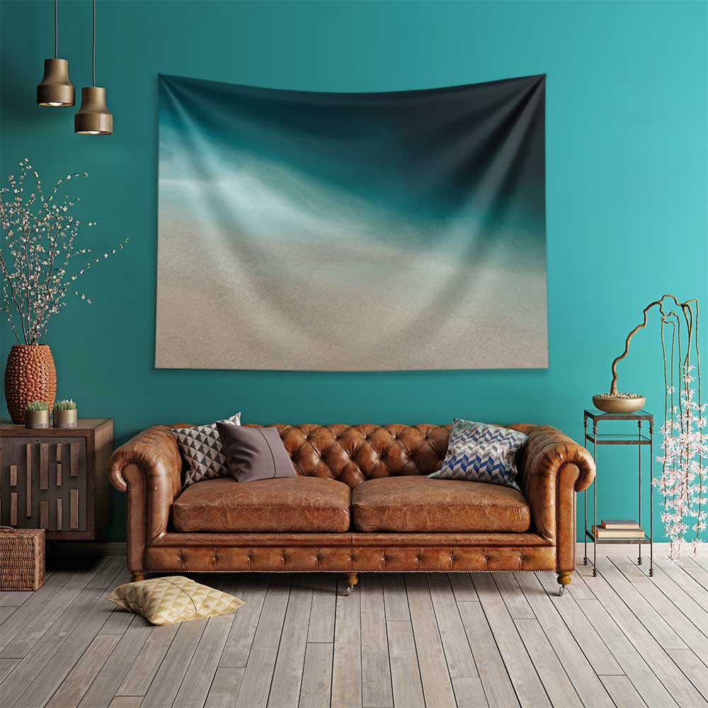 Sakin Kumsal ve Turkuaz Deniz Manzaralı Duvar Örtüsü 4634