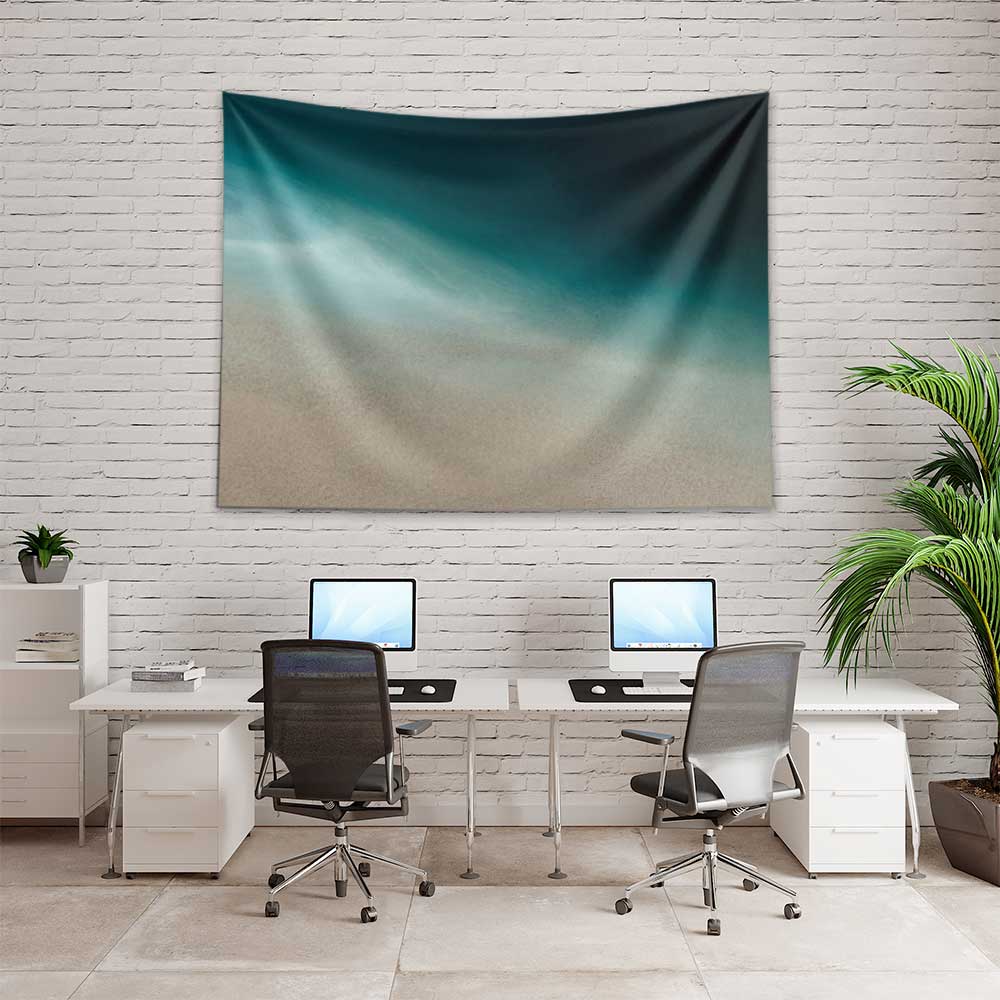 Sakin Kumsal ve Turkuaz Deniz Manzaralı Duvar Örtüsü 4634