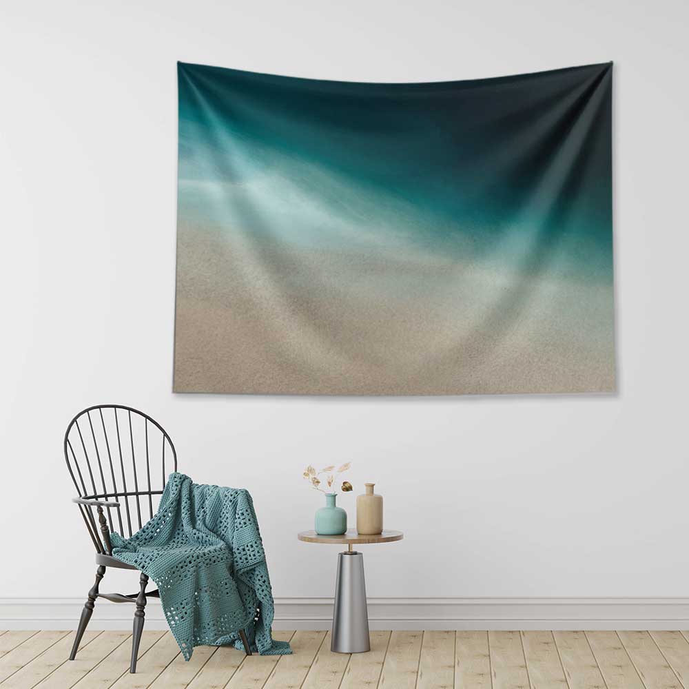 Sakin Kumsal ve Turkuaz Deniz Manzaralı Duvar Örtüsü 4634