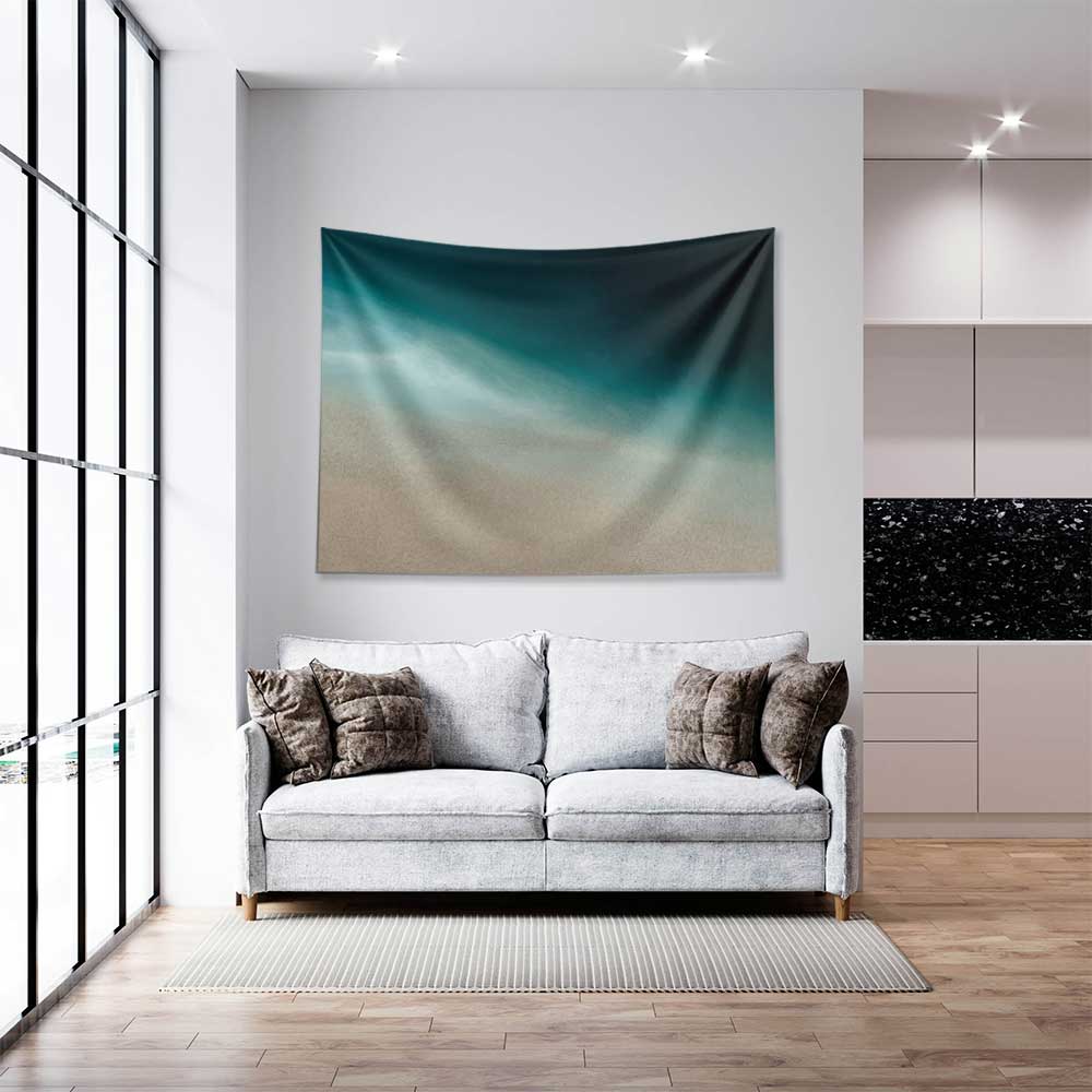 Sakin Kumsal ve Turkuaz Deniz Manzaralı Duvar Örtüsü 4634