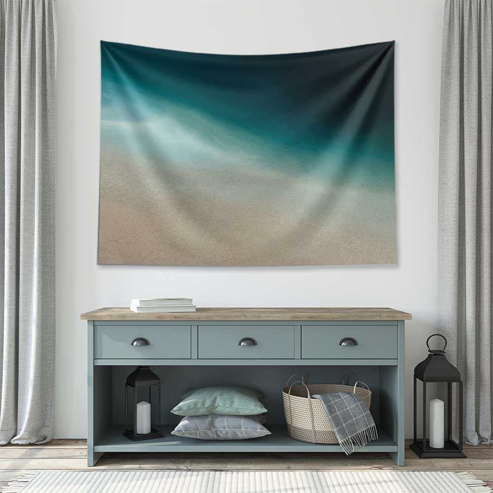 Sakin Kumsal ve Turkuaz Deniz Manzaralı Duvar Örtüsü 4634