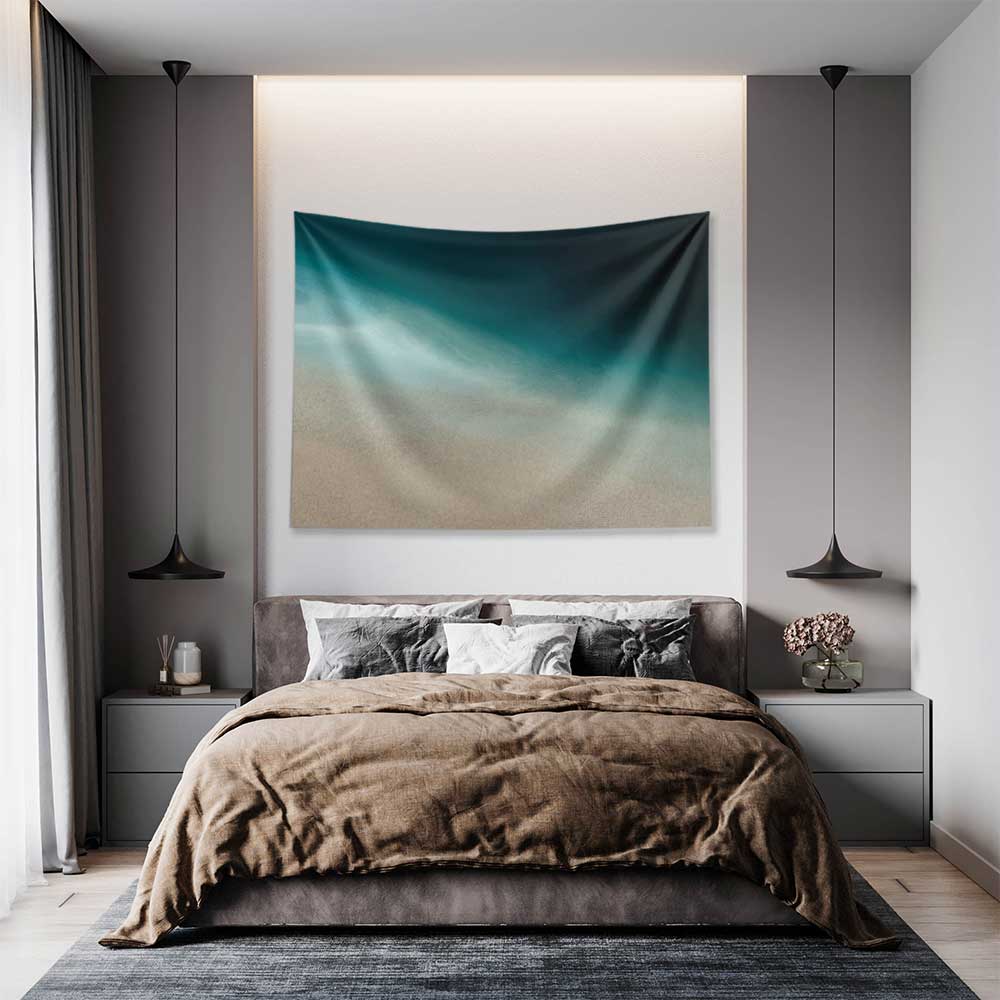 Sakin Kumsal ve Turkuaz Deniz Manzaralı Duvar Örtüsü 4634