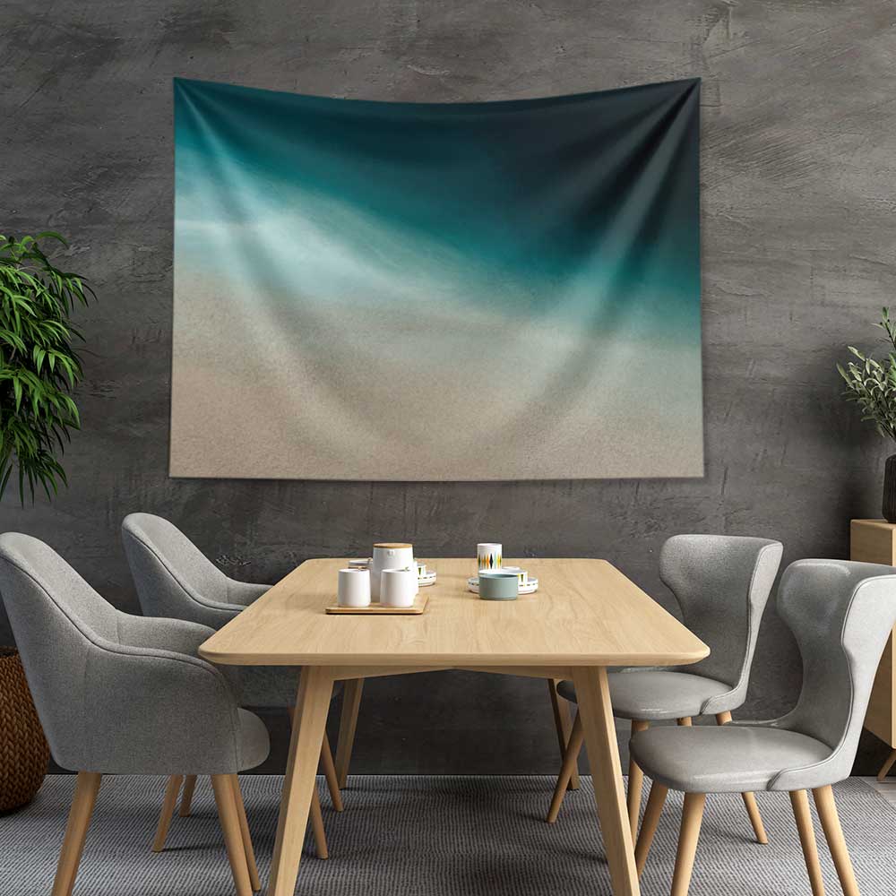 Sakin Kumsal ve Turkuaz Deniz Manzaralı Duvar Örtüsü 4634