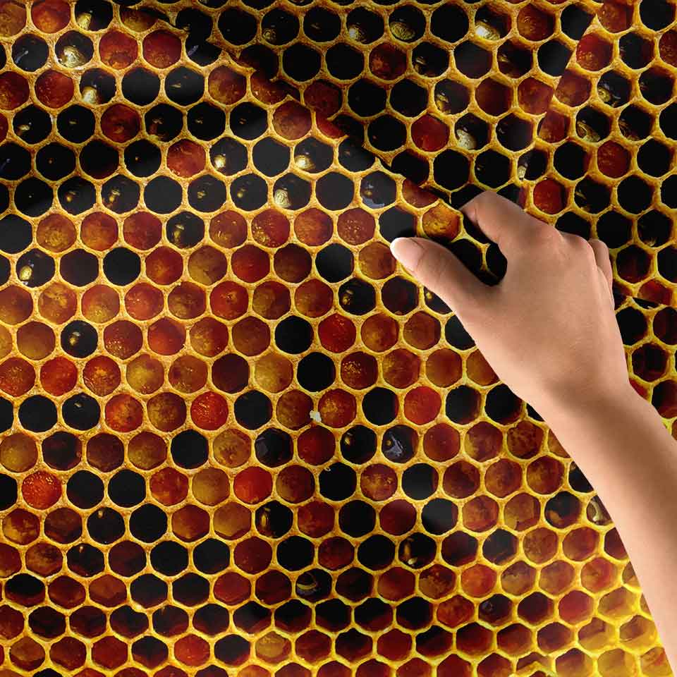 duvar-ortusu-4743-07 Bal Peteği Desenli Arı Kovanı Temalı Duvar Örtüsü 4743