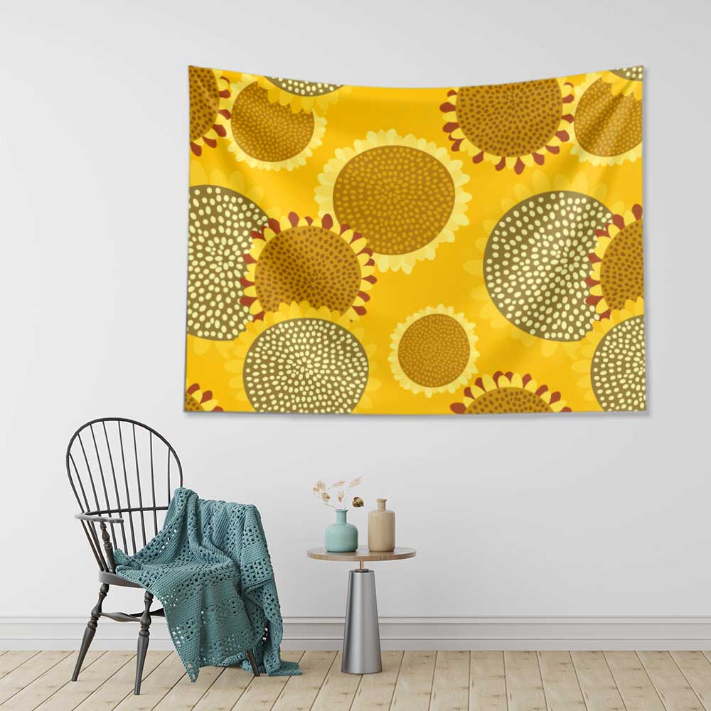 Sarı Ayçiçeği Desenli Modern Duvar Örtüsü 4749