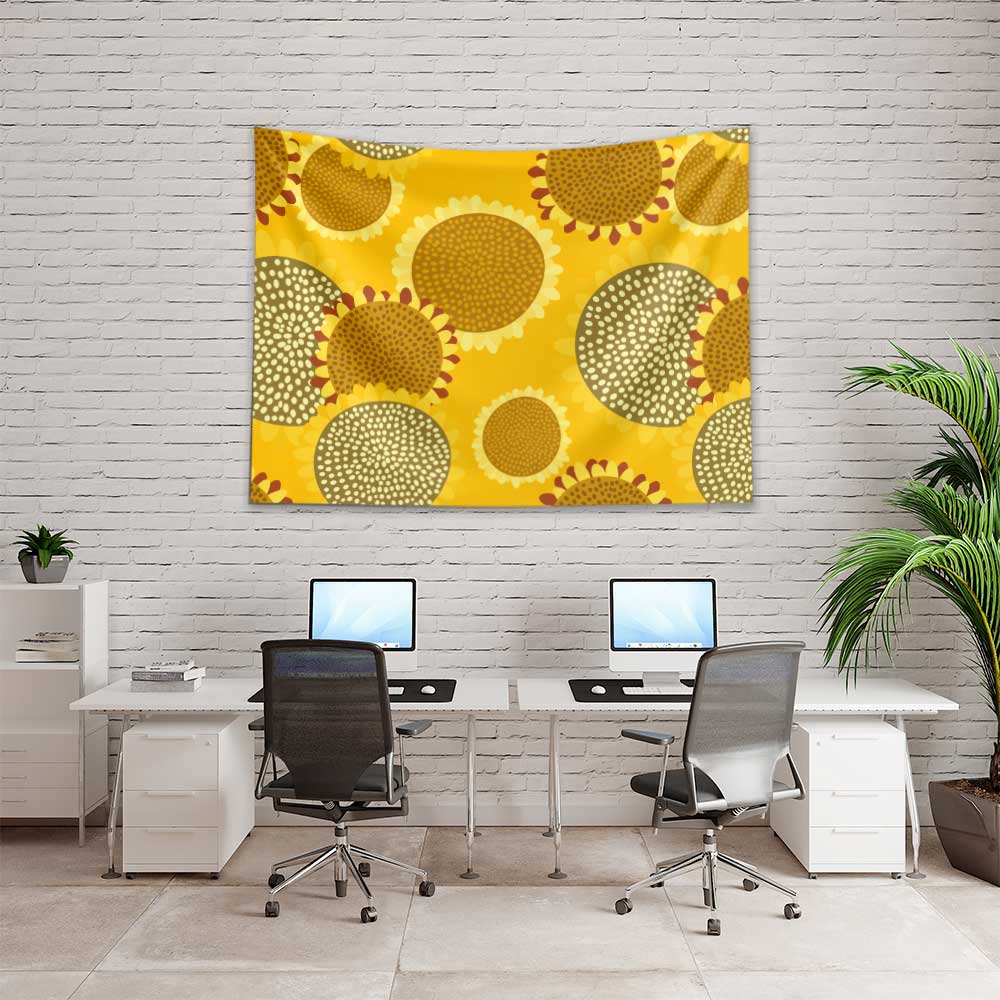 Sarı Ayçiçeği Desenli Modern Duvar Örtüsü 4749