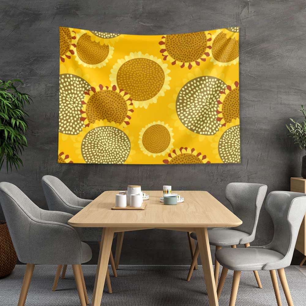 Sarı Ayçiçeği Desenli Modern Duvar Örtüsü 4749