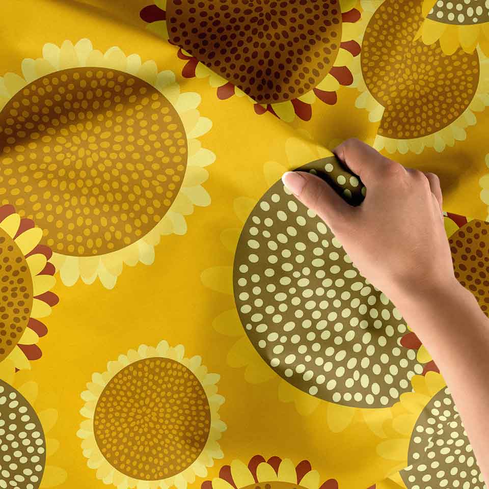 Sarı Ayçiçeği Desenli Modern Duvar Örtüsü 4749