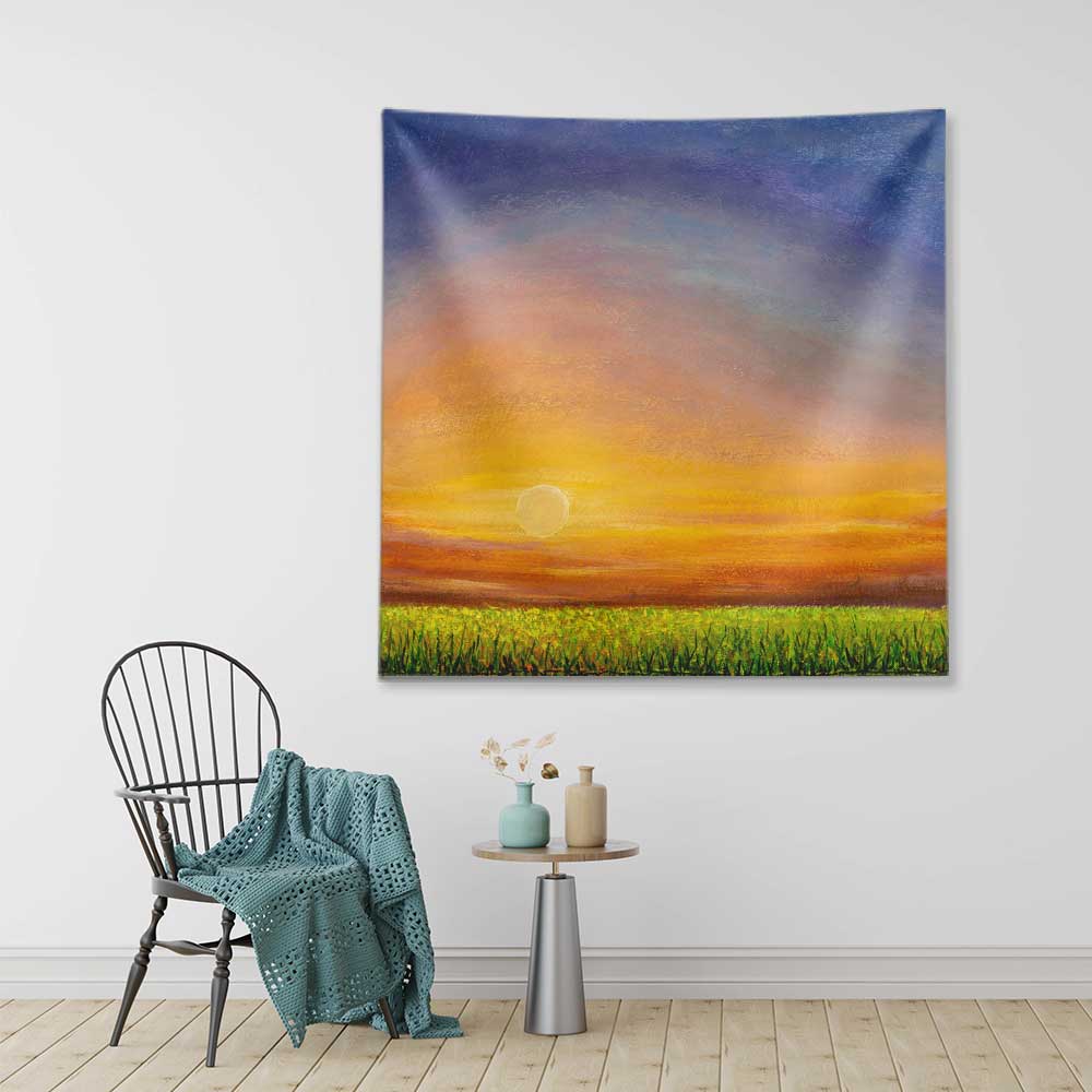 Gün Batımı Manzaralı Sanatsal Duvar Örtüsü 4753