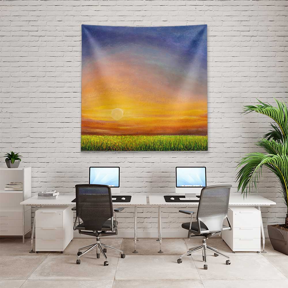 Gün Batımı Manzaralı Sanatsal Duvar Örtüsü 4753