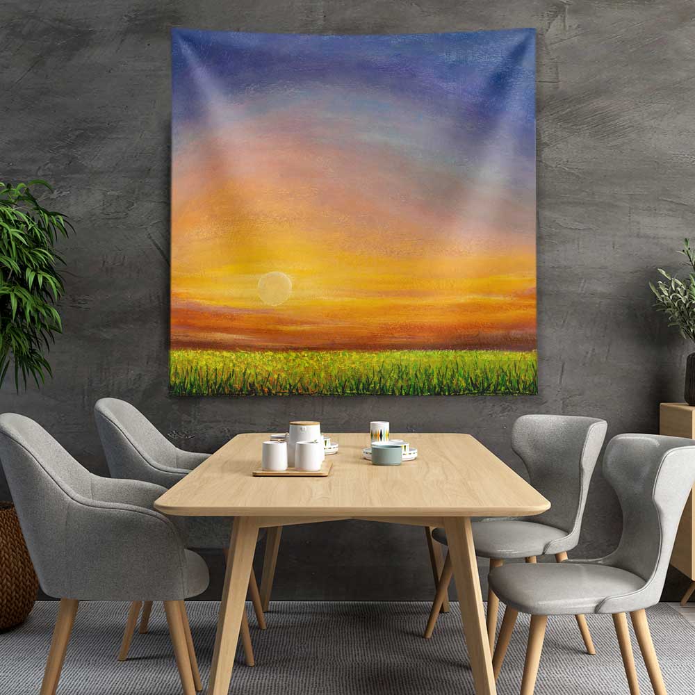 Gün Batımı Manzaralı Sanatsal Duvar Örtüsü 4753
