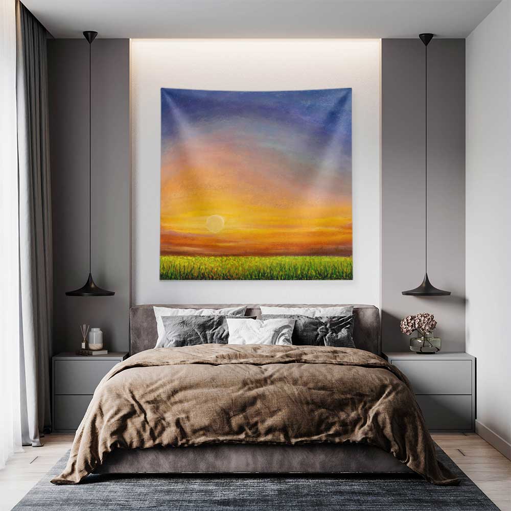 Gün Batımı Manzaralı Sanatsal Duvar Örtüsü 4753