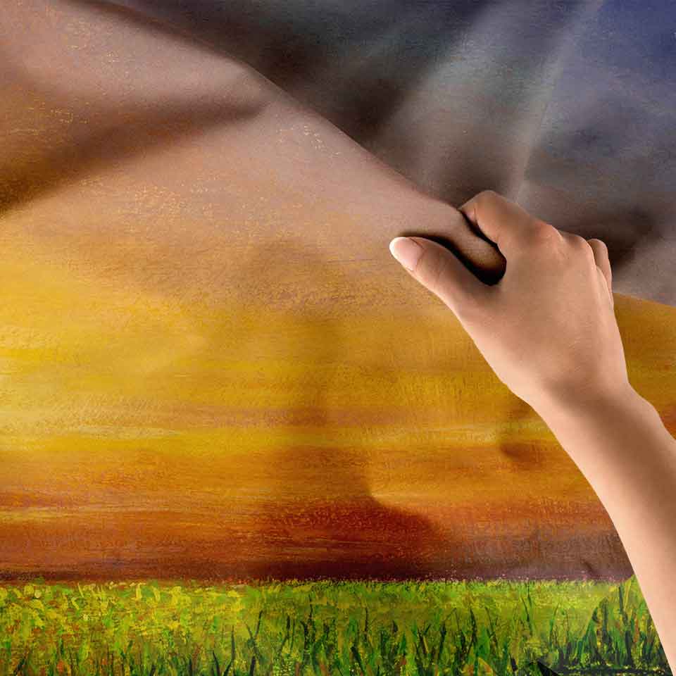 Gün Batımı Manzaralı Sanatsal Duvar Örtüsü 4753