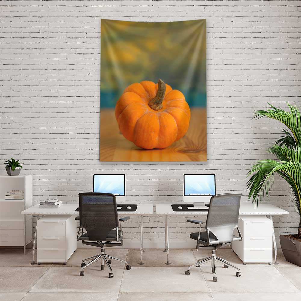 Turuncu Balkabağı Fotoğraflı Duvar Örtüsü 4757