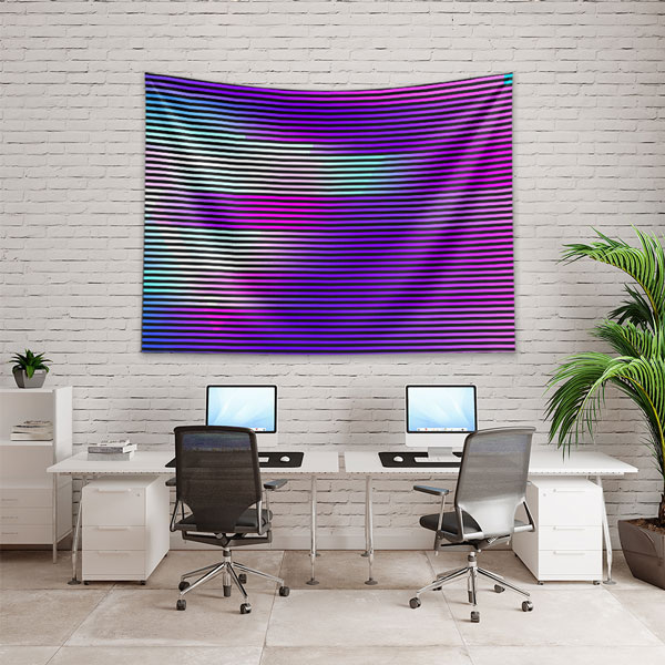 Renkli Çizgisel Akış Soyut Dijital Sanat Duvar Örtüsü 4859